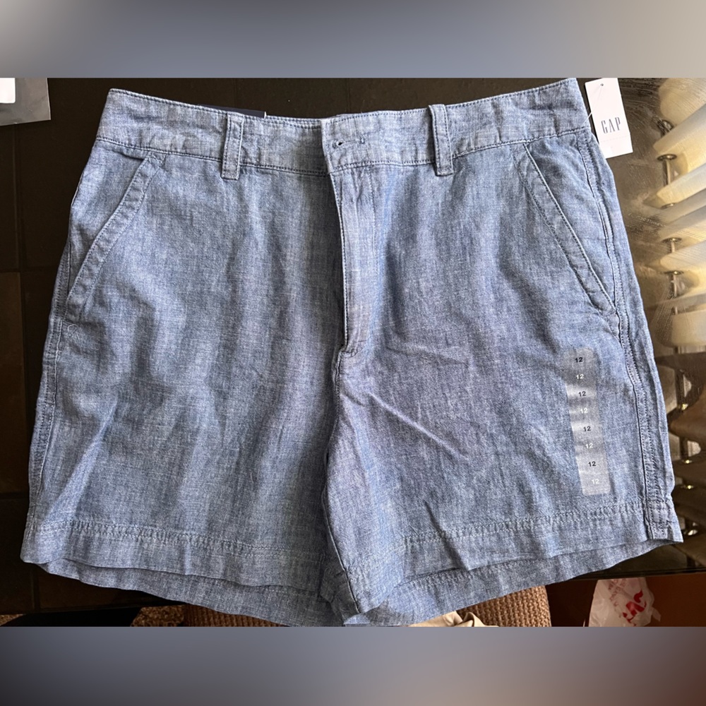 Blue Gap Girlfriend High Rise Shorts.